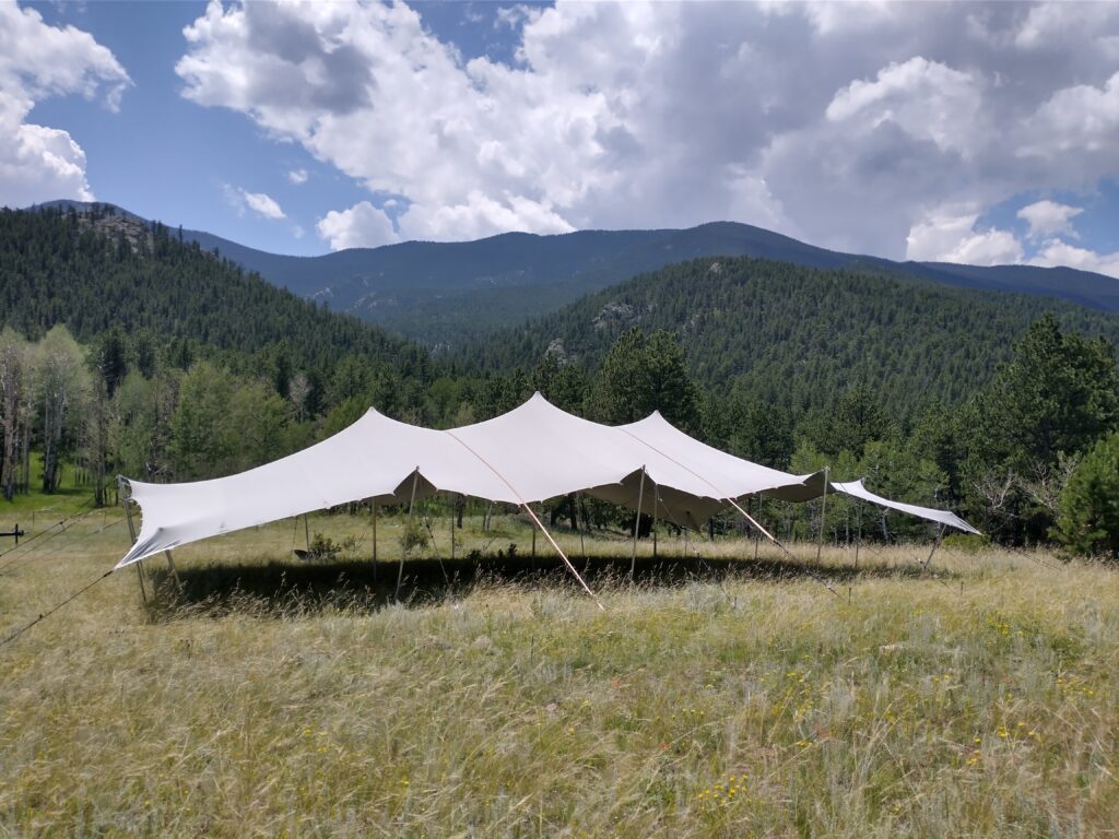 Storm-rigged stretch tent Stretch Tent Pitch Shawnee, CO
