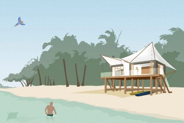 Manta Cabana sketch for BVI resort on Tortola