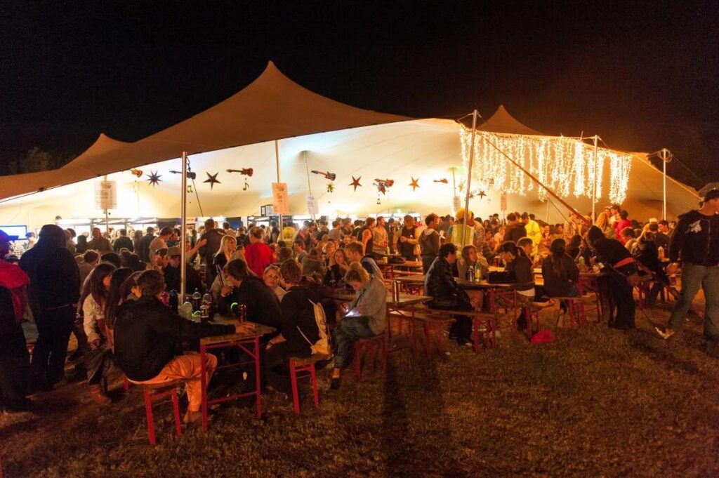 Festival in Stretch Tent at night