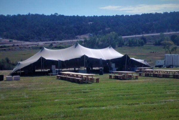 Wedding Tent Renta with tables and benches in Durango