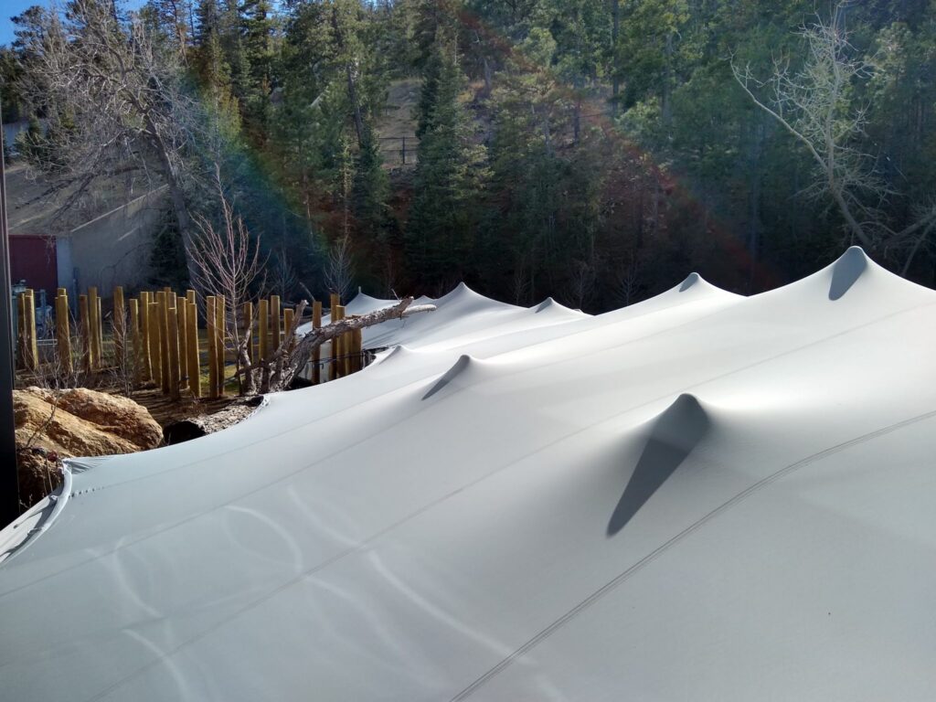 Hippo Pool Canopy Custom construction tent enclosure for Hippo Pool at Zoo