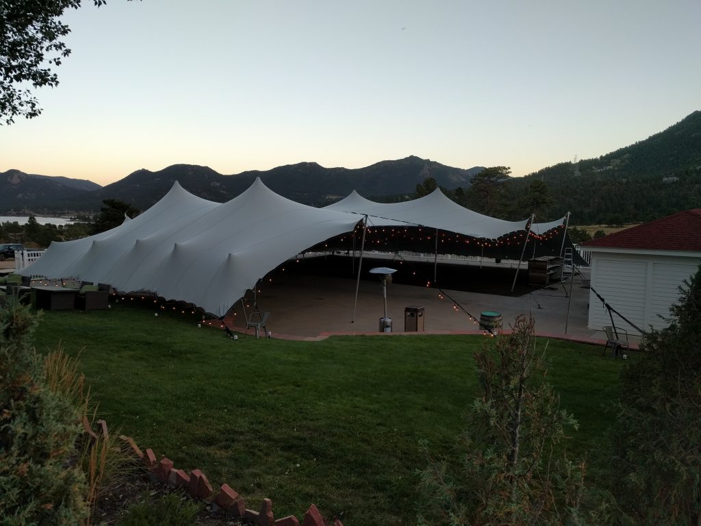 stanley-wedding-tent-pitch-open Open tent pitch for wedding in Estes Park
