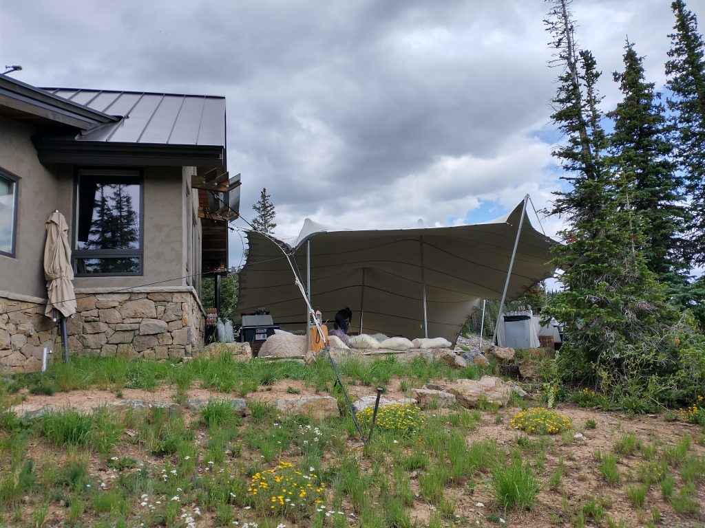 Above Little Nell in Aspen Storm-prepping-for-high-alpine-tent