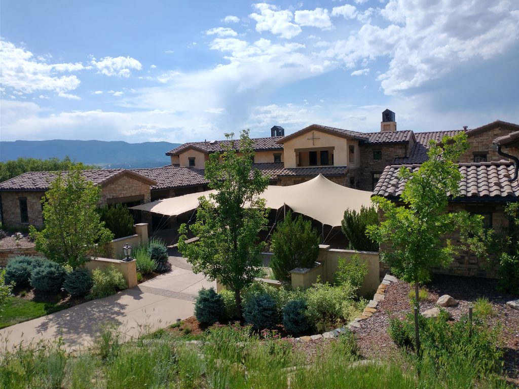 Courtyard-wedding-tent wedding tent Colorado