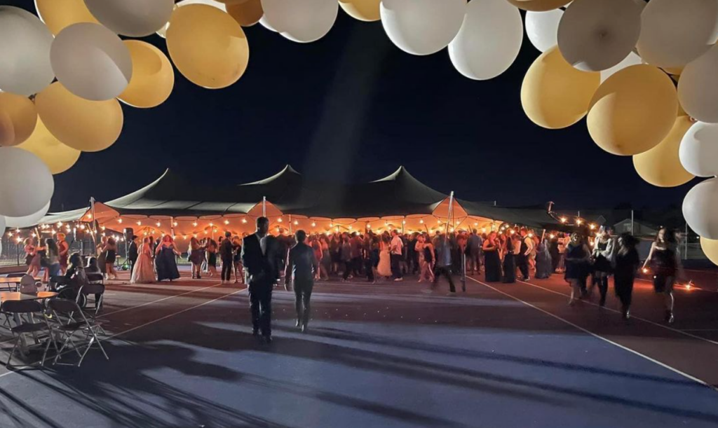 Sand Creek prom Prom under stretch tent