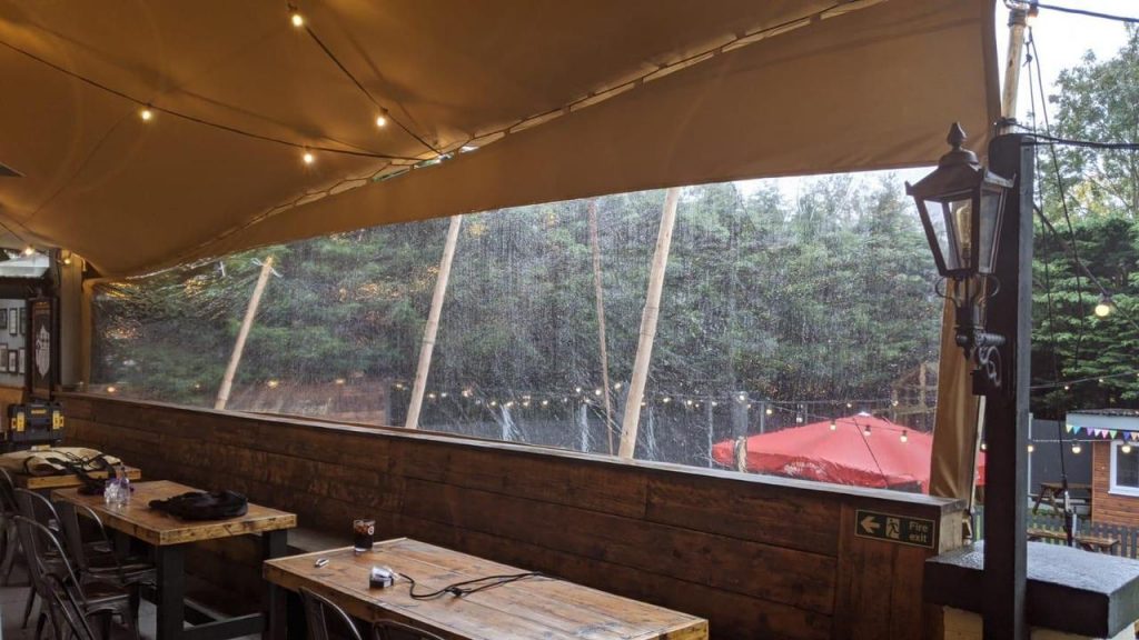 Chino-cafe-tent-with-clear-sidewalls Cafe tent with side walls