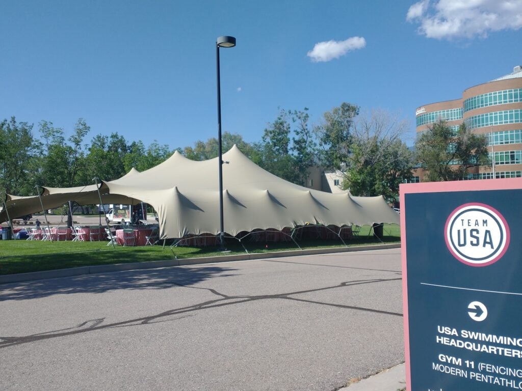 Olympic Training Center tent pitch USOPC tent rental Colorado Springs